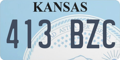 KS license plate 413BZC