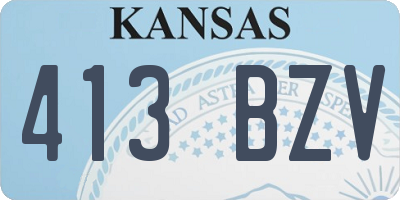 KS license plate 413BZV