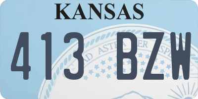 KS license plate 413BZW
