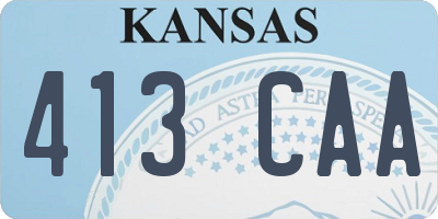 KS license plate 413CAA
