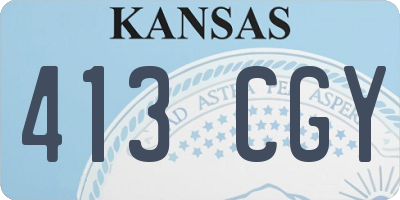 KS license plate 413CGY