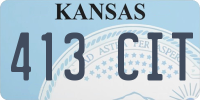 KS license plate 413CIT