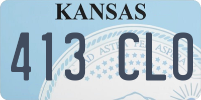 KS license plate 413CLO