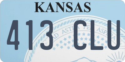 KS license plate 413CLU