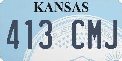 KS license plate 413CMJ