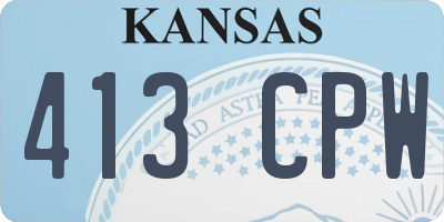 KS license plate 413CPW