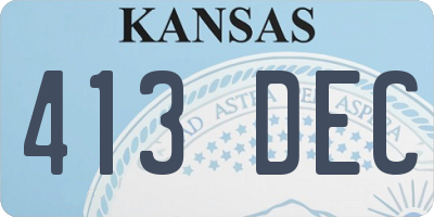 KS license plate 413DEC