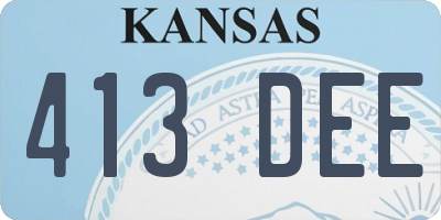 KS license plate 413DEE
