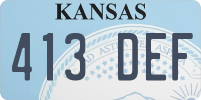 KS license plate 413DEF