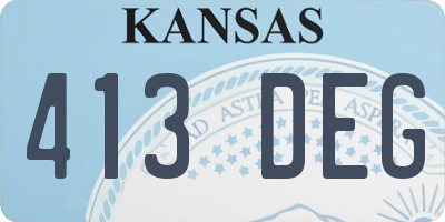KS license plate 413DEG