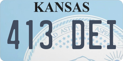 KS license plate 413DEI