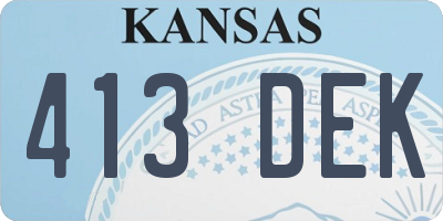 KS license plate 413DEK