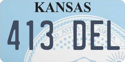 KS license plate 413DEL