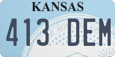 KS license plate 413DEM