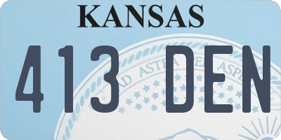 KS license plate 413DEN