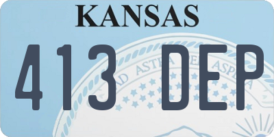 KS license plate 413DEP