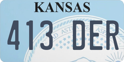 KS license plate 413DER