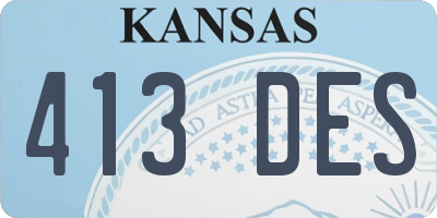 KS license plate 413DES