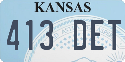 KS license plate 413DET