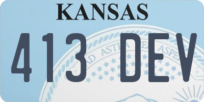 KS license plate 413DEV