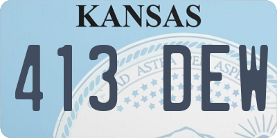 KS license plate 413DEW