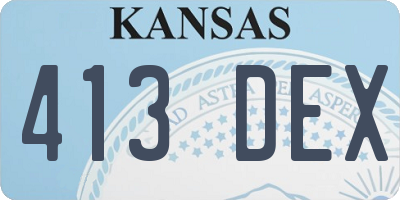 KS license plate 413DEX