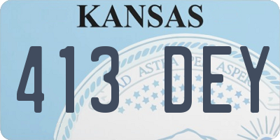 KS license plate 413DEY