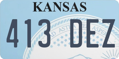 KS license plate 413DEZ