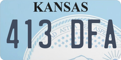 KS license plate 413DFA