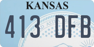 KS license plate 413DFB