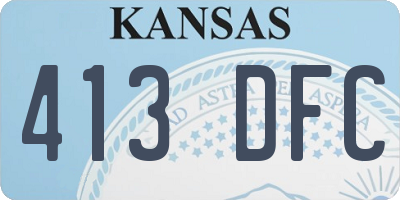 KS license plate 413DFC