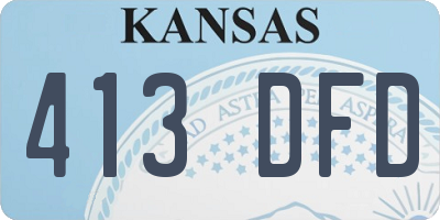 KS license plate 413DFD