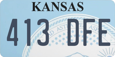 KS license plate 413DFE