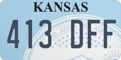 KS license plate 413DFF