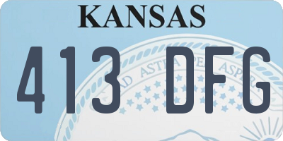 KS license plate 413DFG