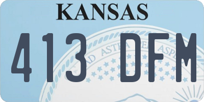 KS license plate 413DFM