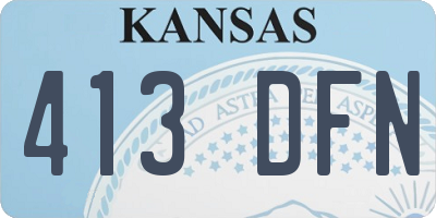 KS license plate 413DFN