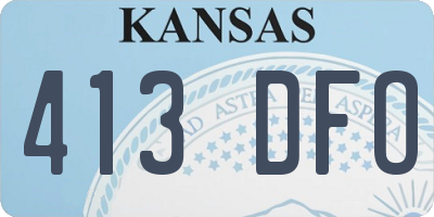 KS license plate 413DFO