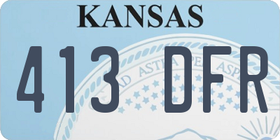 KS license plate 413DFR