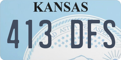 KS license plate 413DFS