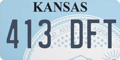 KS license plate 413DFT