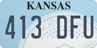 KS license plate 413DFU