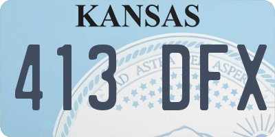 KS license plate 413DFX