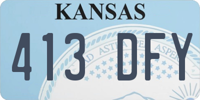 KS license plate 413DFY