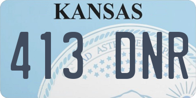 KS license plate 413DNR