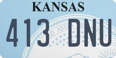 KS license plate 413DNU