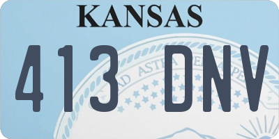 KS license plate 413DNV