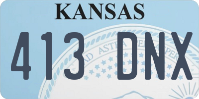 KS license plate 413DNX