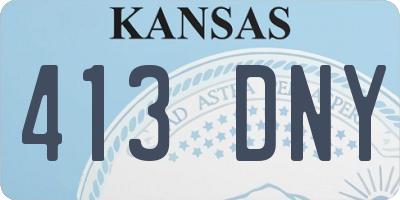 KS license plate 413DNY