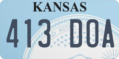 KS license plate 413DOA